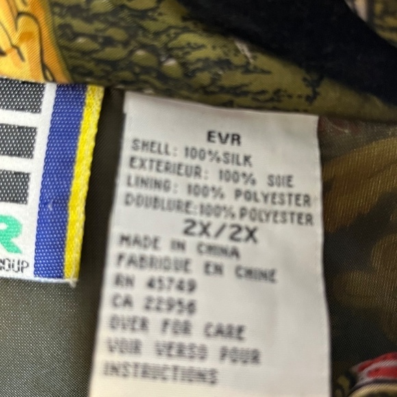 EVR DIV Rousso Jacket Women 2X Green Floral Silk Regal Retro Neutral 80s Granny - Picture 3 of 13